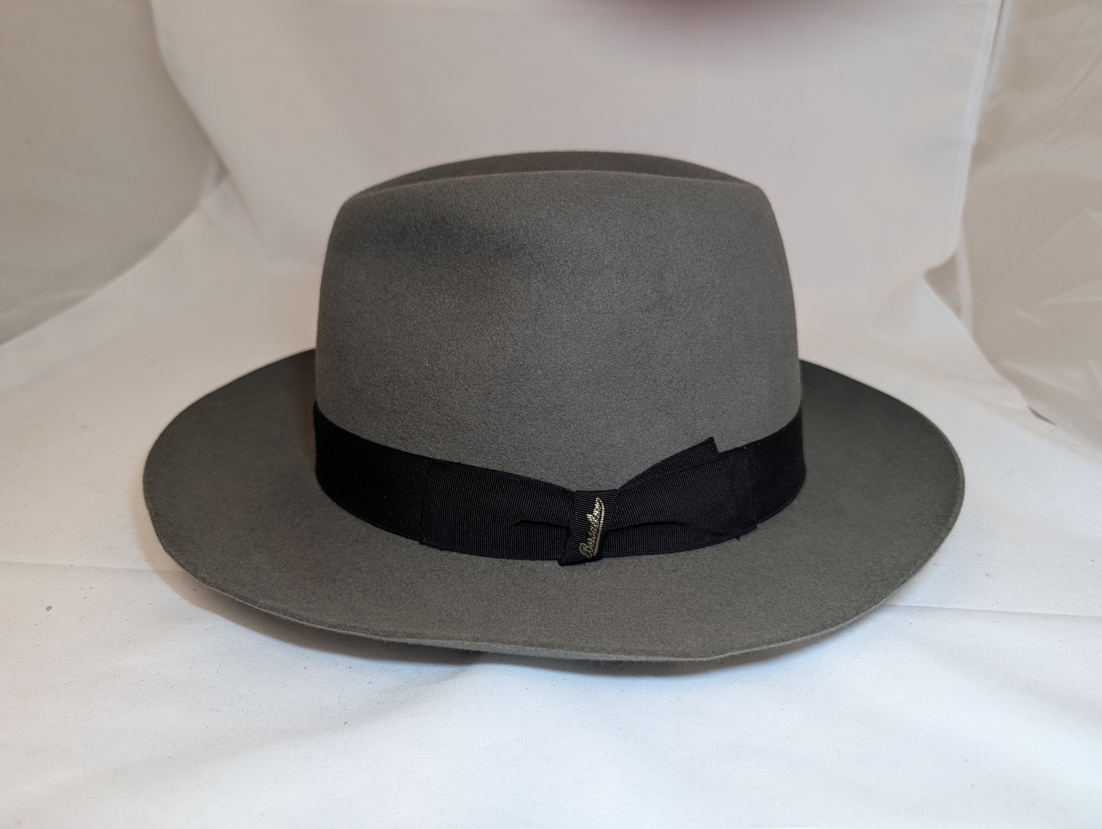 Vintage Borsalino Antica Casa Grey Fur Felt Fedora Size 58 7 1/4 US 1970s-80s