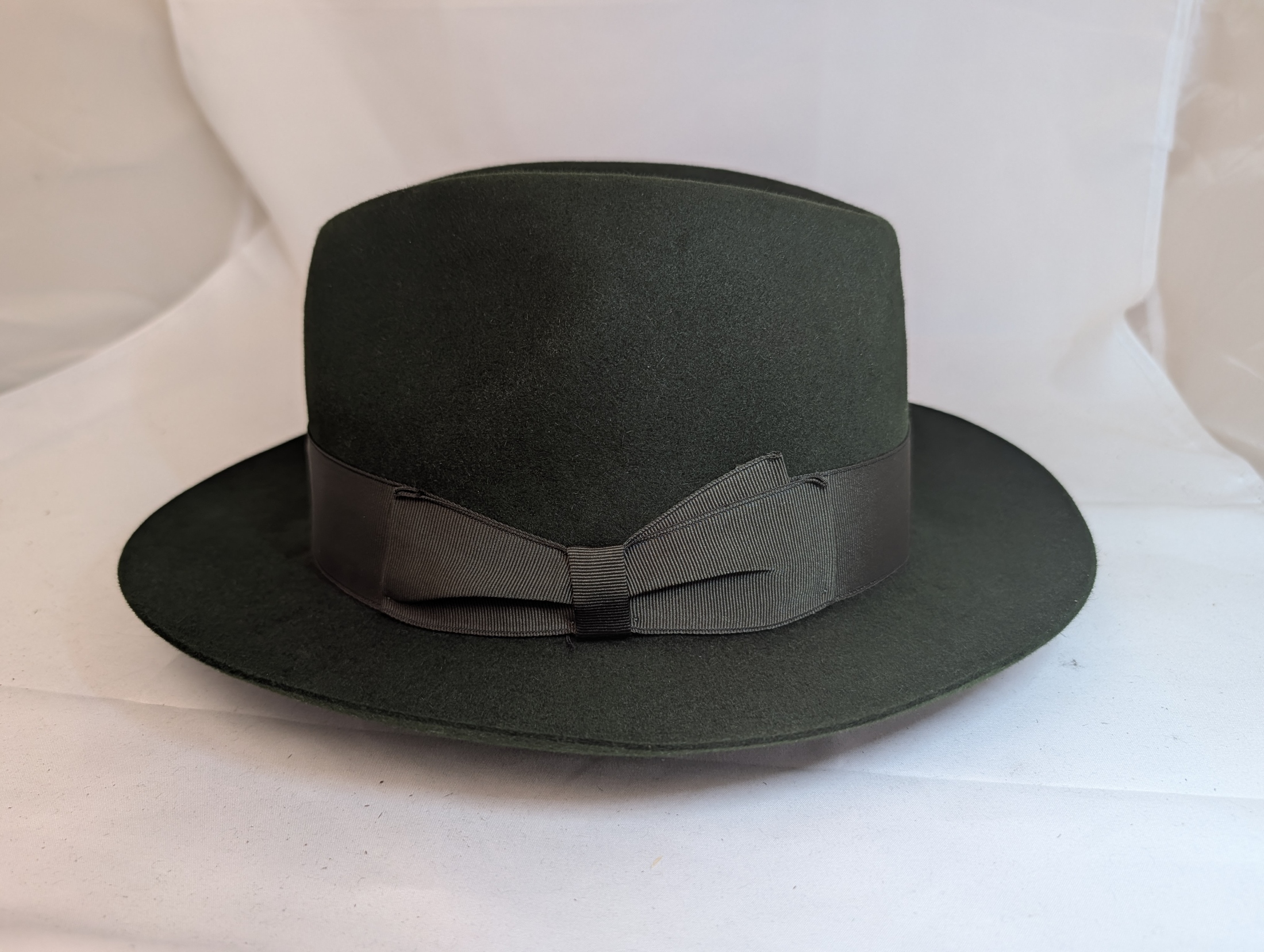1994 Borsalino Rain-Proof Line Forest Green Fur Felt Fedora Size 58 7 1/4 US