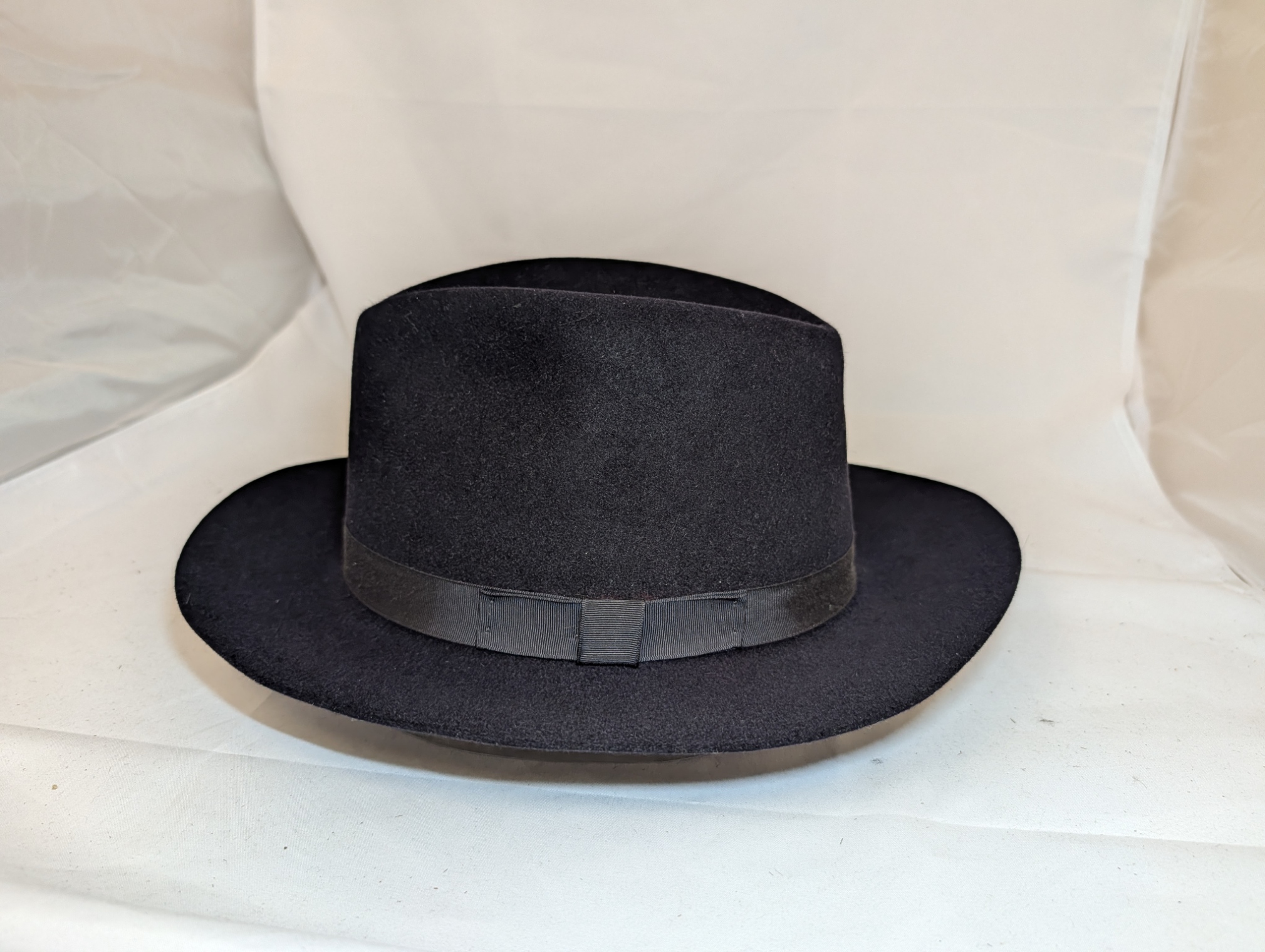 Borsalino Torino 178 Black Fedora Size 7 1/8 Center Dent 2024