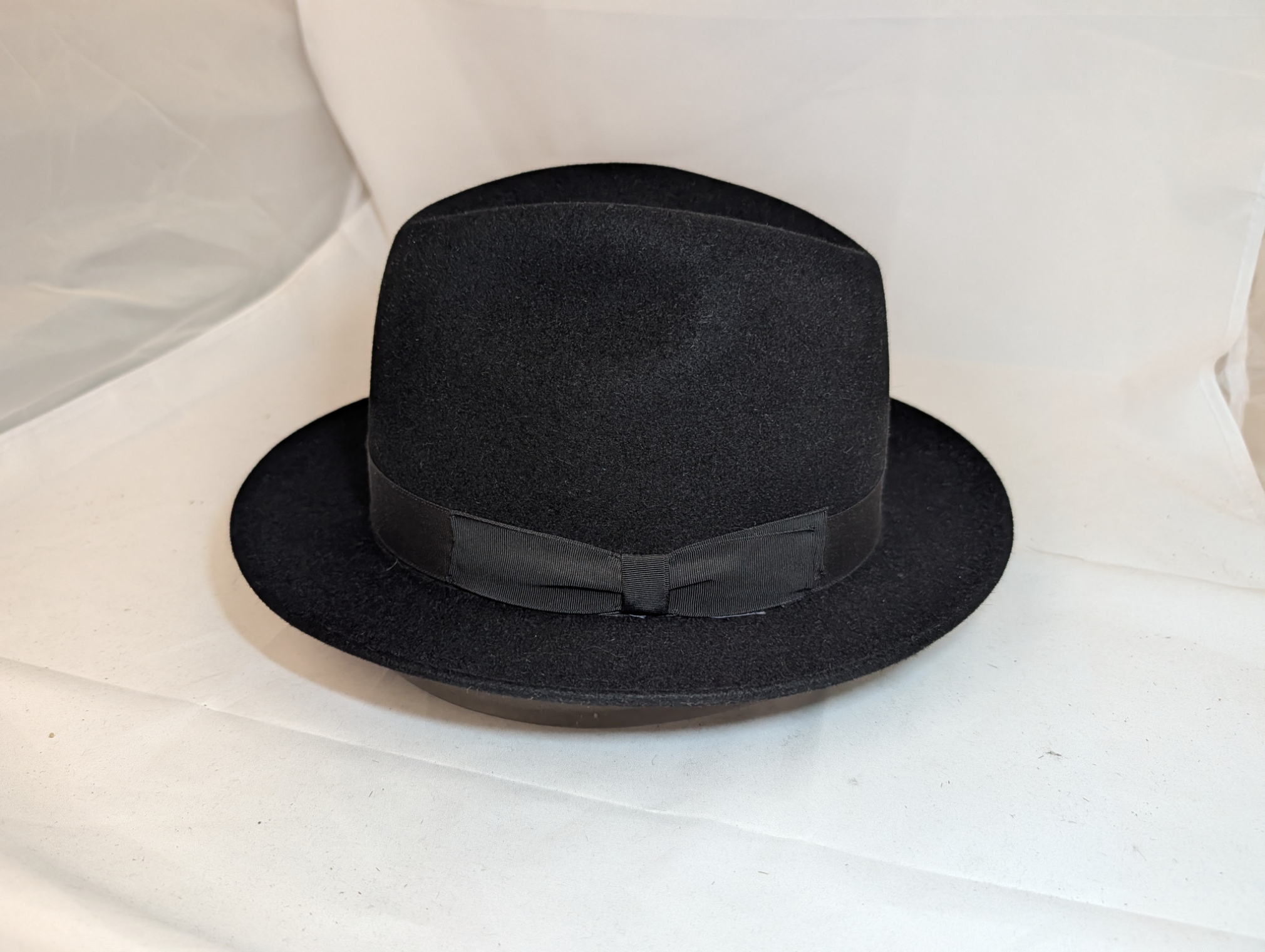 Selentino Pine Fedora Black Size 7 1/8 Center Dent Refreshed Excellent