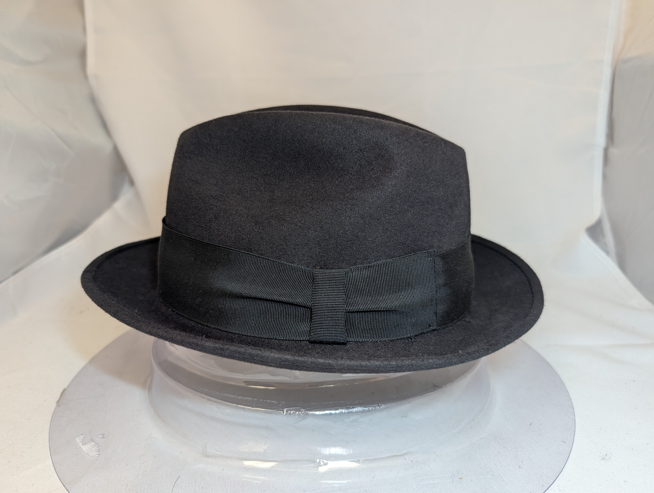 Vintage Buckley fedora hat black fur felt size 7 1/8 made in Canada